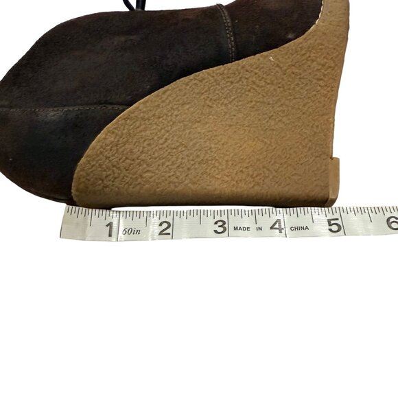 Enzo Angiolini Eaflory Brown Suede Wedge Heel Booties Size 7 - Picture 11 of 11